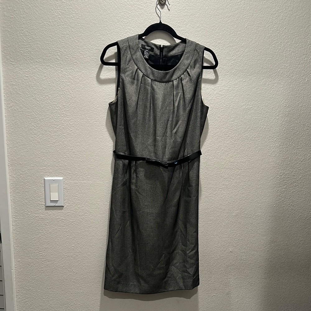 Alfani Silver Sheath Mini Dress Crew Neck Sleeveless